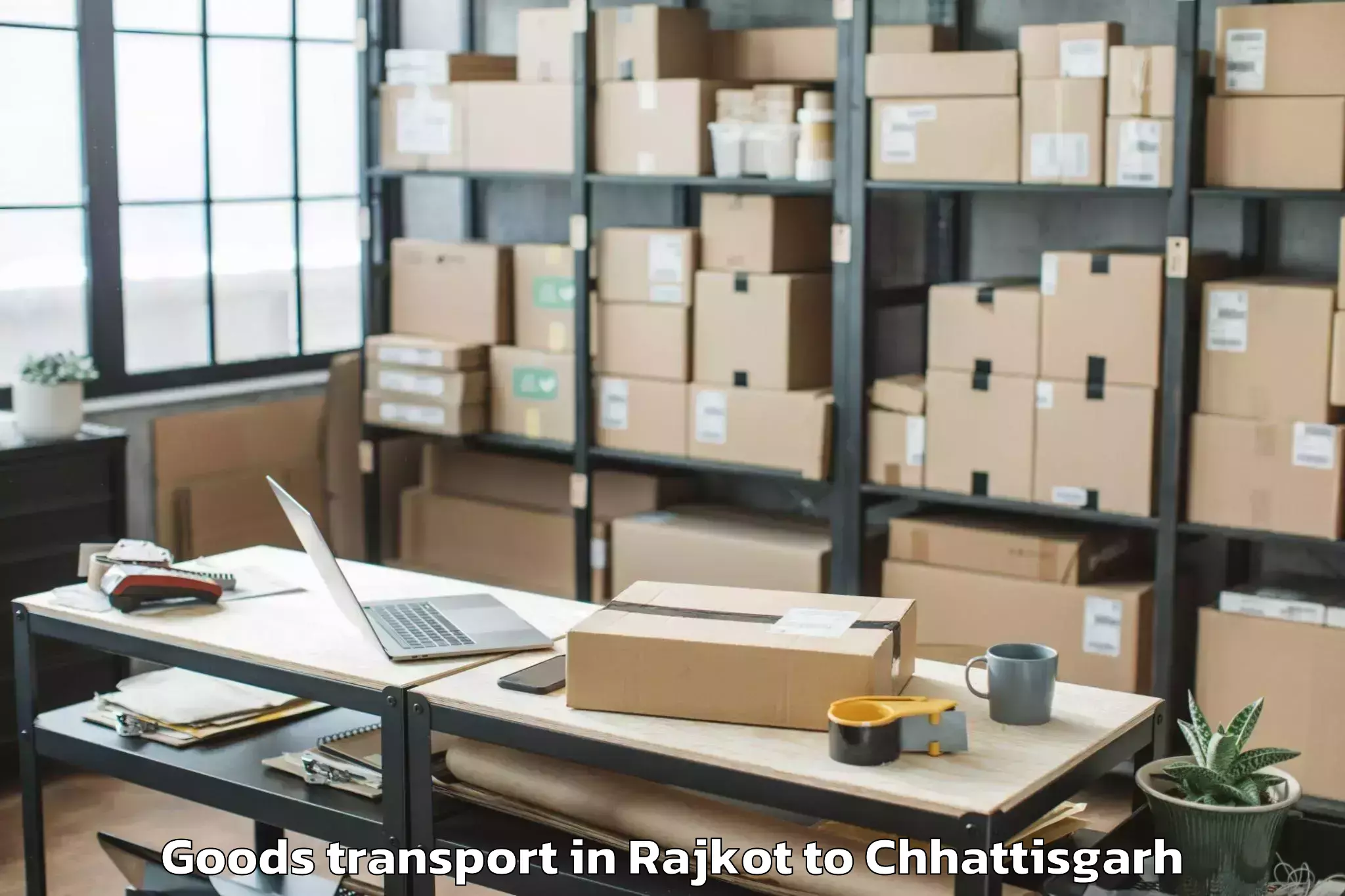 Easy Rajkot to Bhopalpattnam Goods Transport Booking